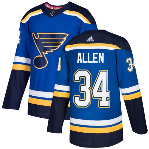 Adidas Men St.Louis Blues #34 Jake Allen Blue Home Authentic Stitched NHL Jersey->women mlb jersey->Women Jersey